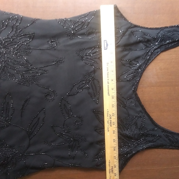 Vintage JKARA New York Beaded Asymmetrical Tank, Black - Picture 3 of 14